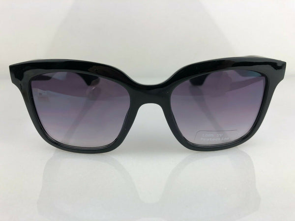 Shine Frame Stone Look Black Women Retro Classic 100% UV Protection Sunglasses